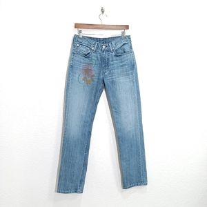 Levi's Straight Leg Repurposed Upcycled Painted Denim 100% Cotton Jeans